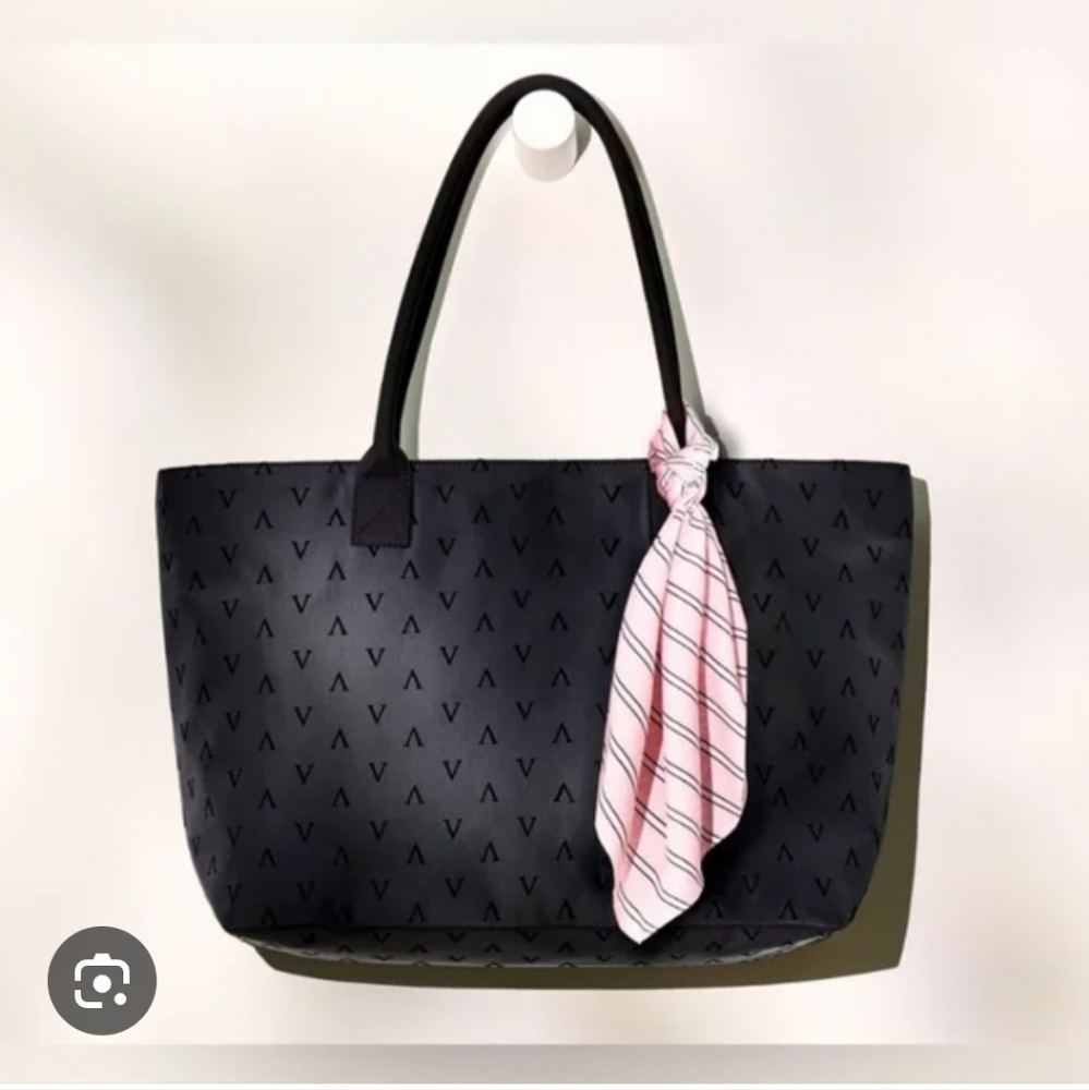Victoria's Secret Black Tote with Pink Accent